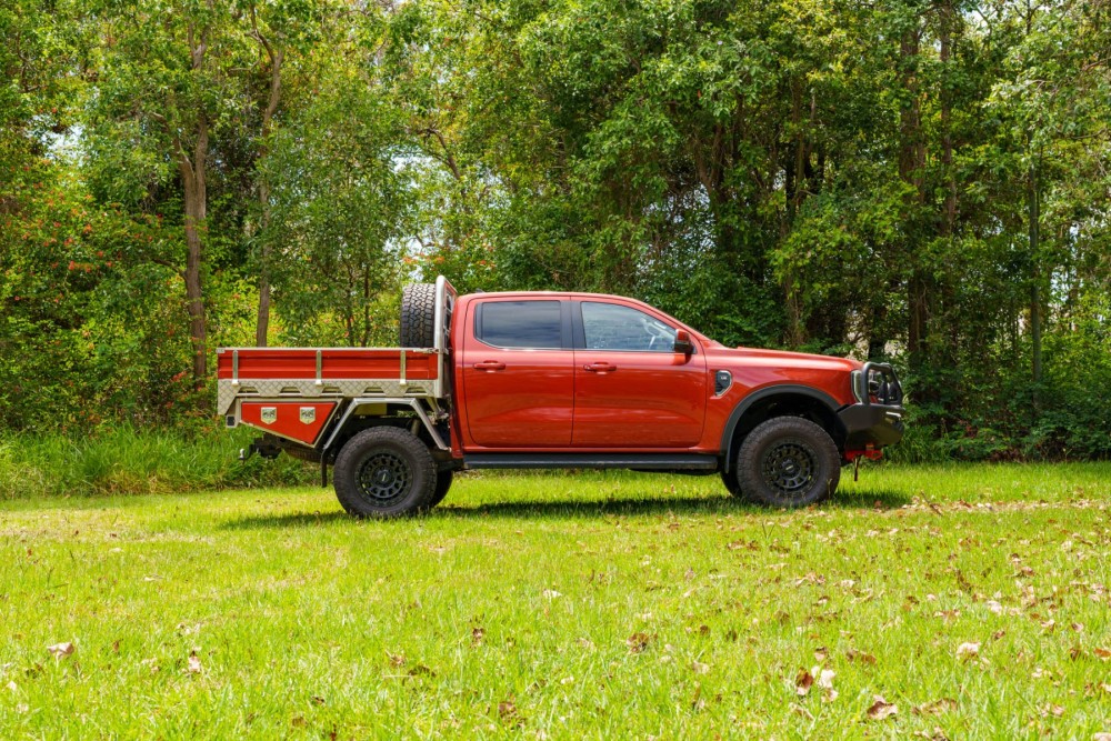 This is a photo of a Ford Ranger with a Heavy Duty Aluminium Flatbed