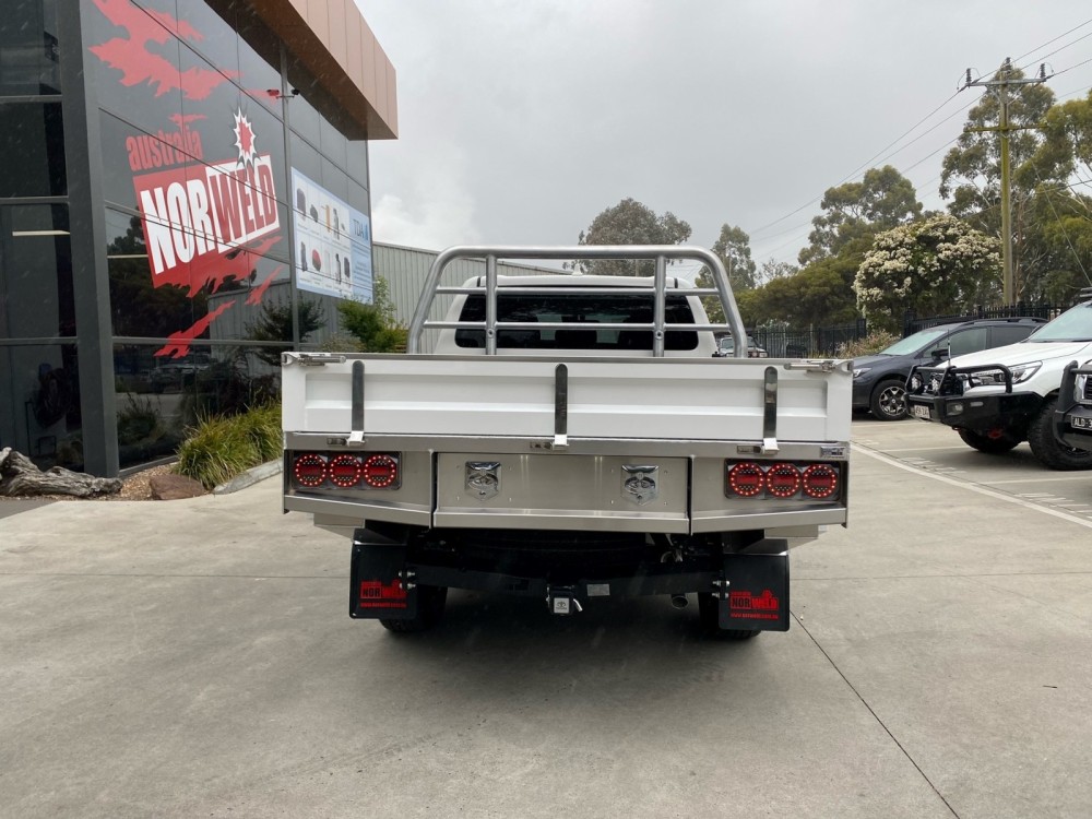 This is a photo of a Toyota Tacoma with a Heavy Duty Aluminium Flatbed