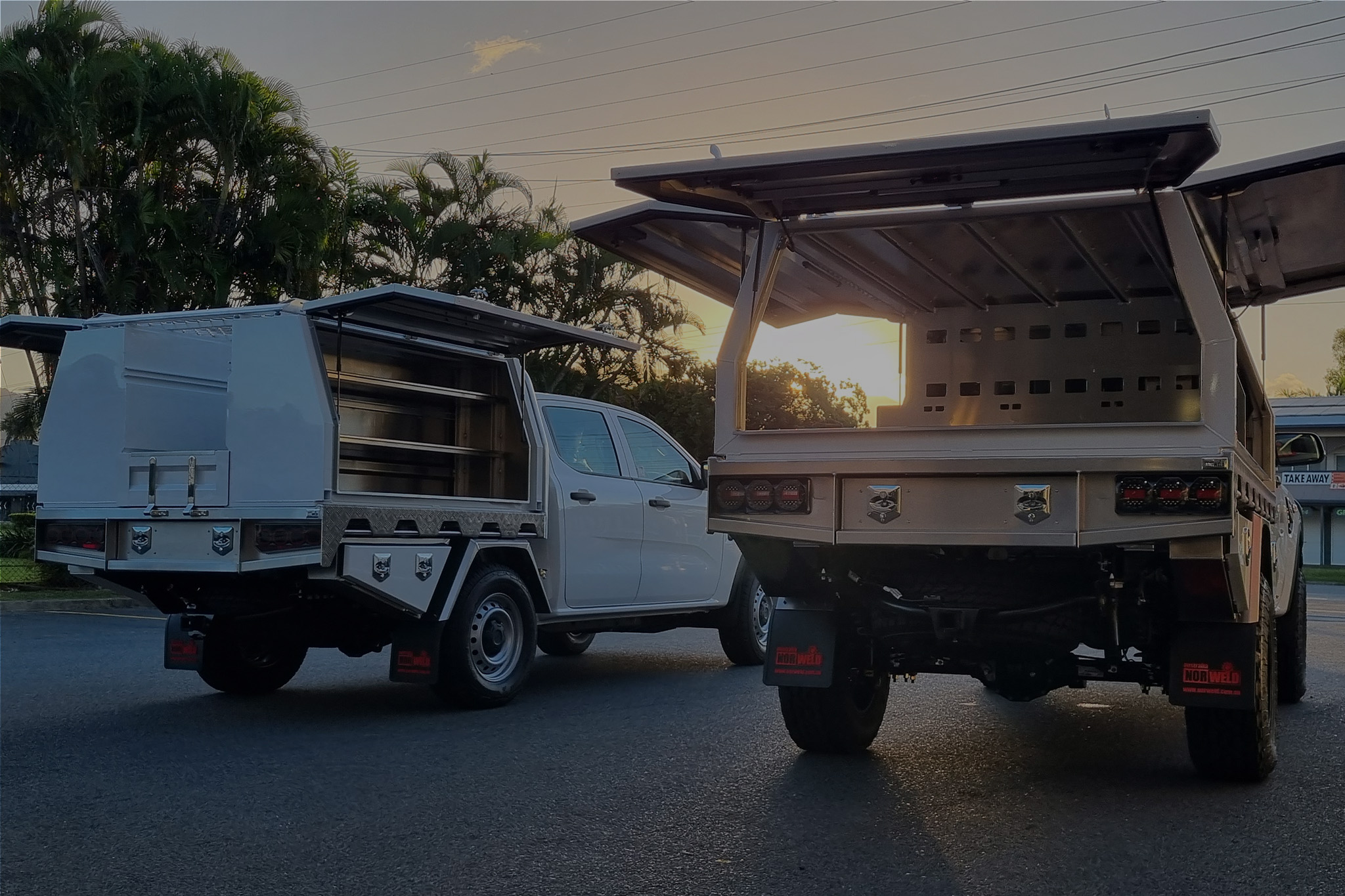 This is a photo of a heavy duty aluminium Gullwing Toolbox by Norweld Australia