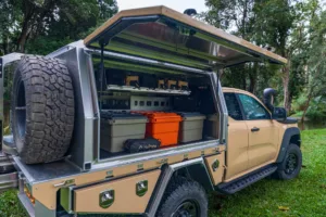 Ford Ranger Super Duty with Norweld Elite Tray and Canopy seismic tan