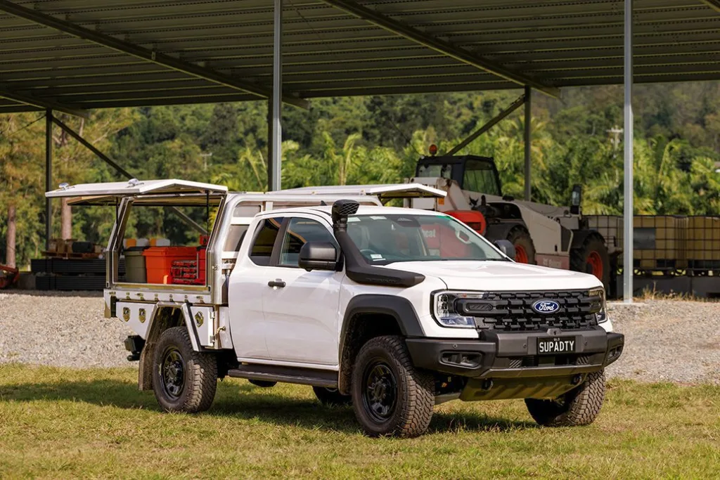 Super Duty 3 Door Canopy White doors open