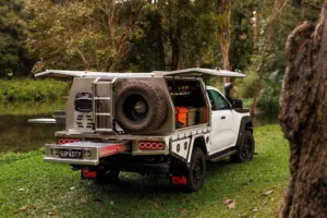 White Super Duty with Elite tray & lifestyle canopy