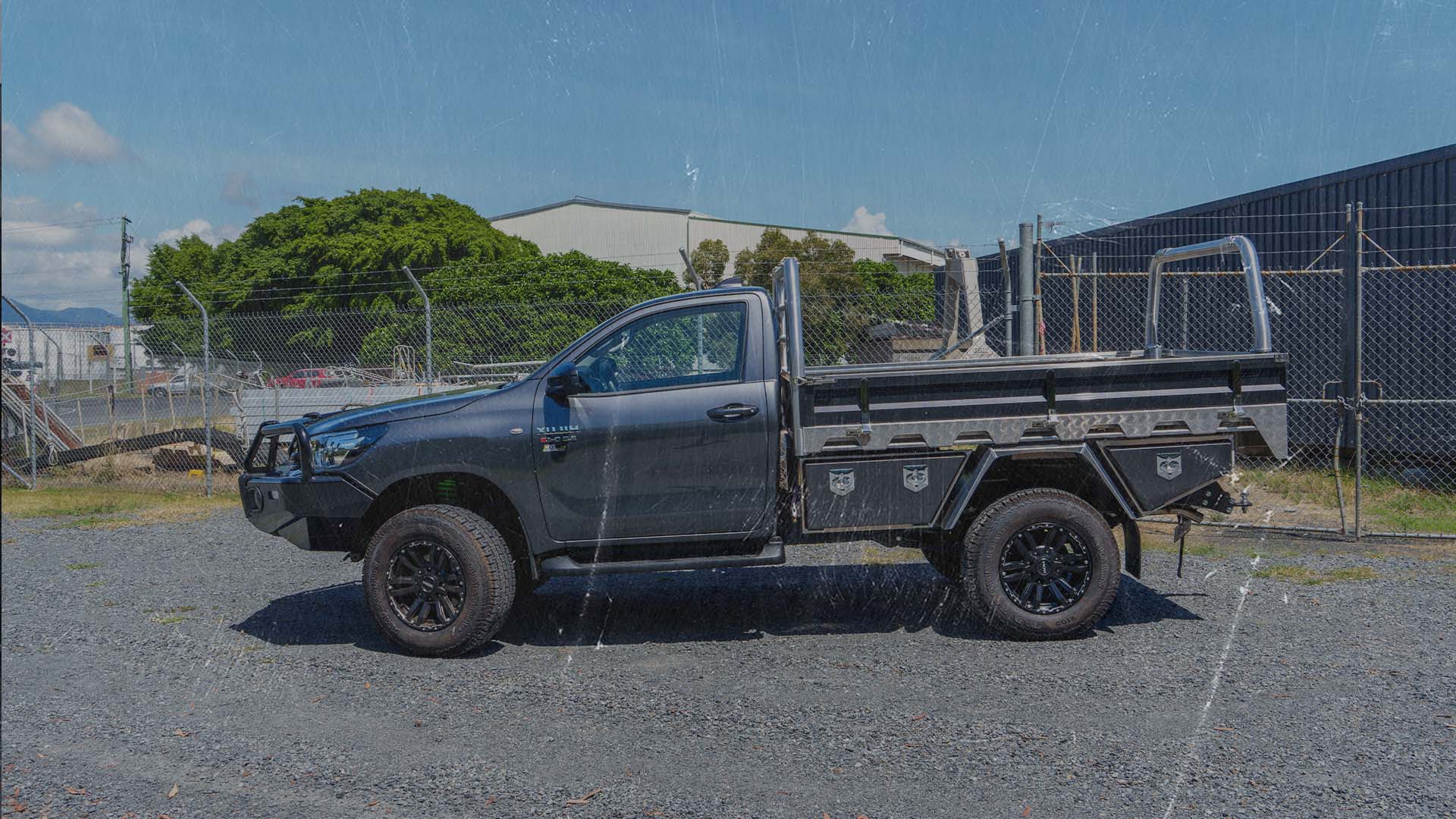 This is a Toyota HIlux with a Heavy Duty Aluminium Ute Tray