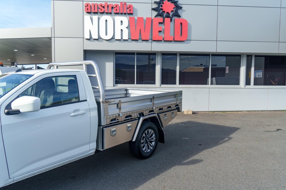 This is a image of a Heavy Duty Aluminium Ute Tray on a Mazda BT50 Passenger Side