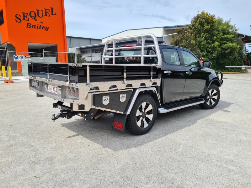This is Isuzu DMAX with a Norweld Heavy Duty Aluminium Ute Tray in Black