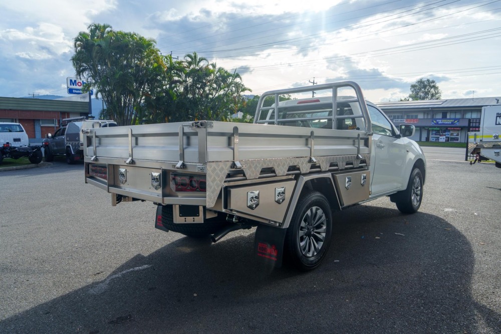 This is a image of Norweld's Heavy Duty Aluminium Trays on a Isuzu Dmax Rear Shot