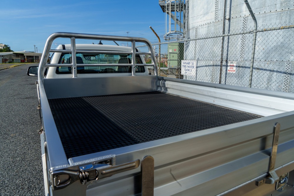 This is a image of a Heavy Duty Aluminium Ute Tray on a Next Gen Ford Ranger Deluxe with No Paint Bed